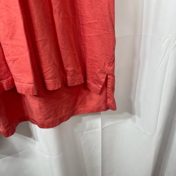 Eddie Bauer t-shirt tee knit blouse women's XL melon red pink split hem - Picture 9 of 14